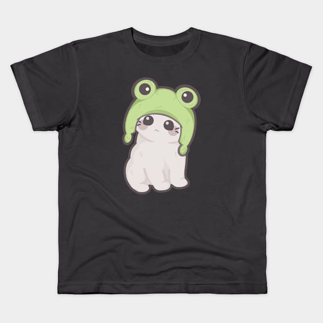 Adroable Kitty in a Froggy Hat. Funny Cat in a Hat Kids T-Shirt by Kittyhaven